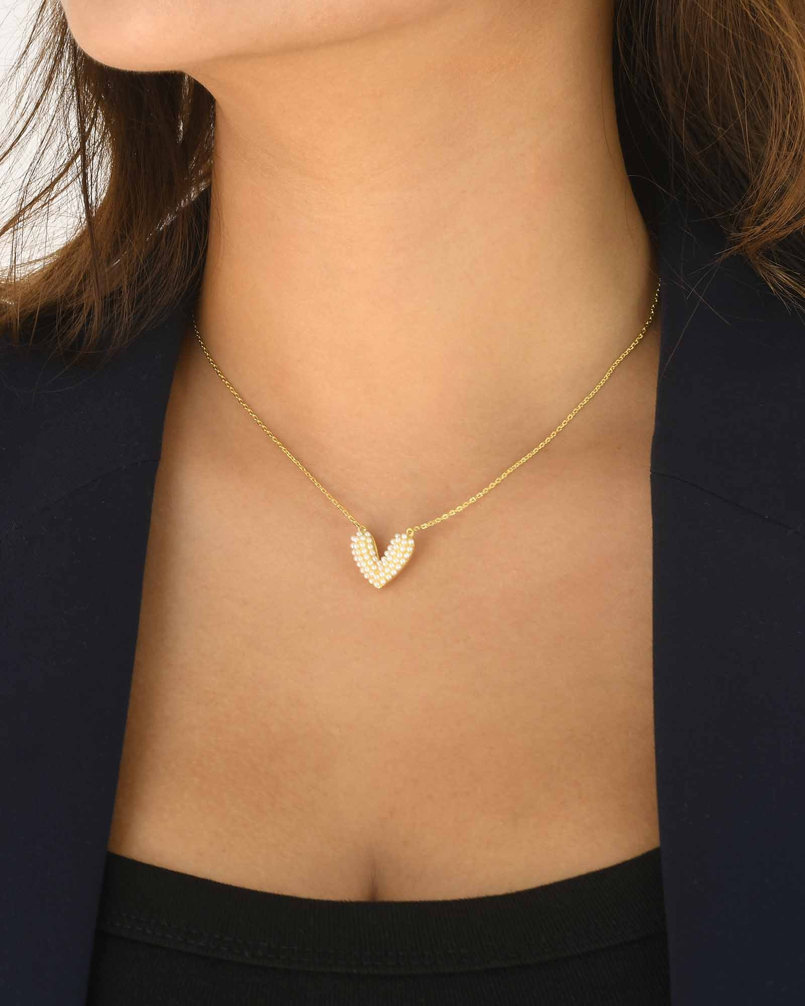 Heart Pearl Necklace - 8130000