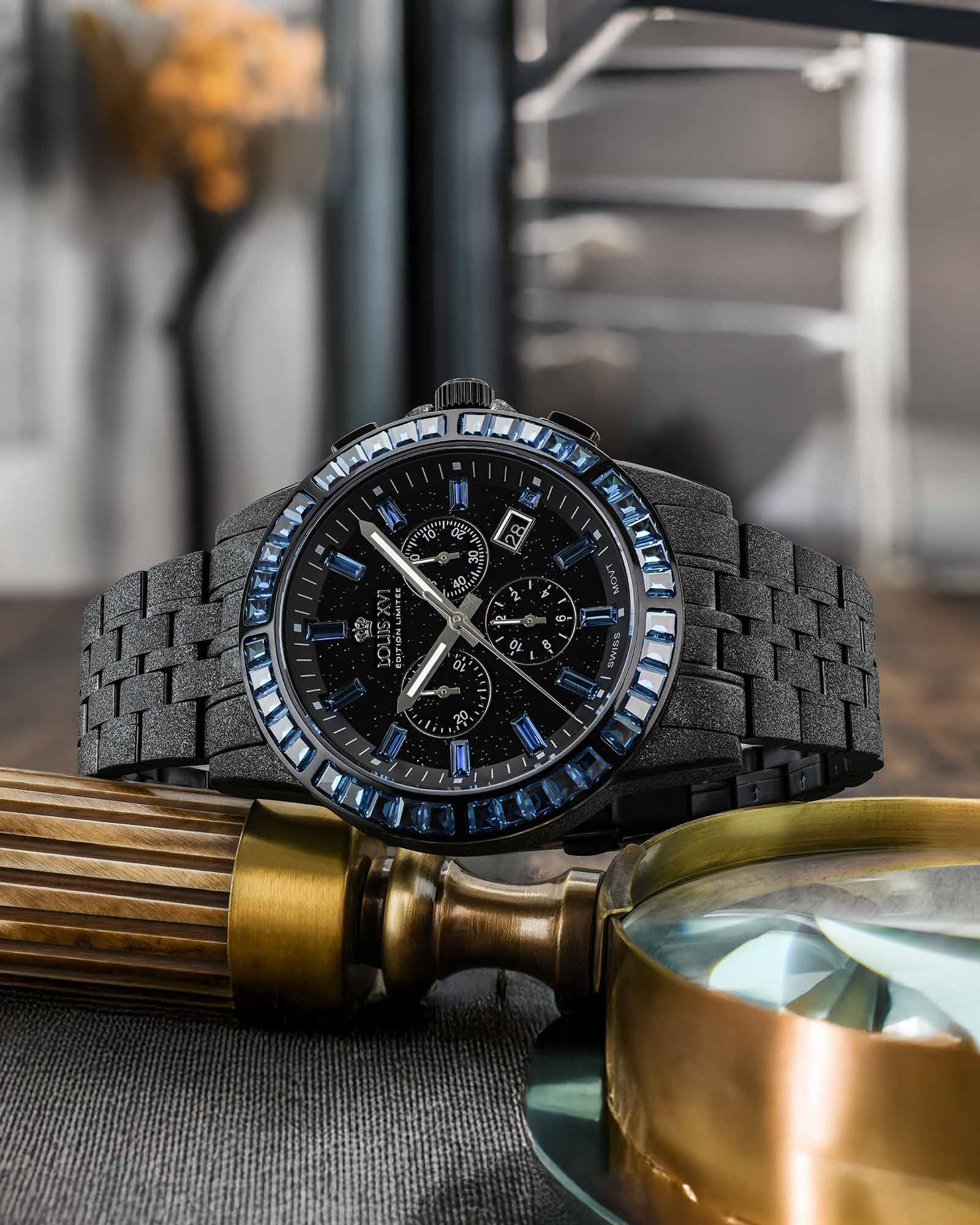 Majesté Givré Iced Out 1181 Bleu Minuit - 43mm