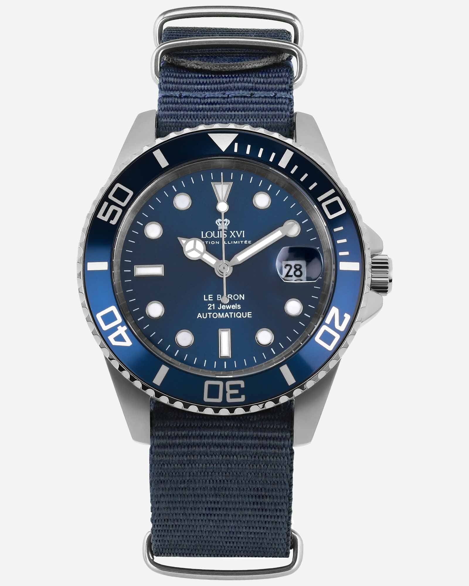 Le Baron 3122 - Automatikuhr mit blauem Zifferblatt