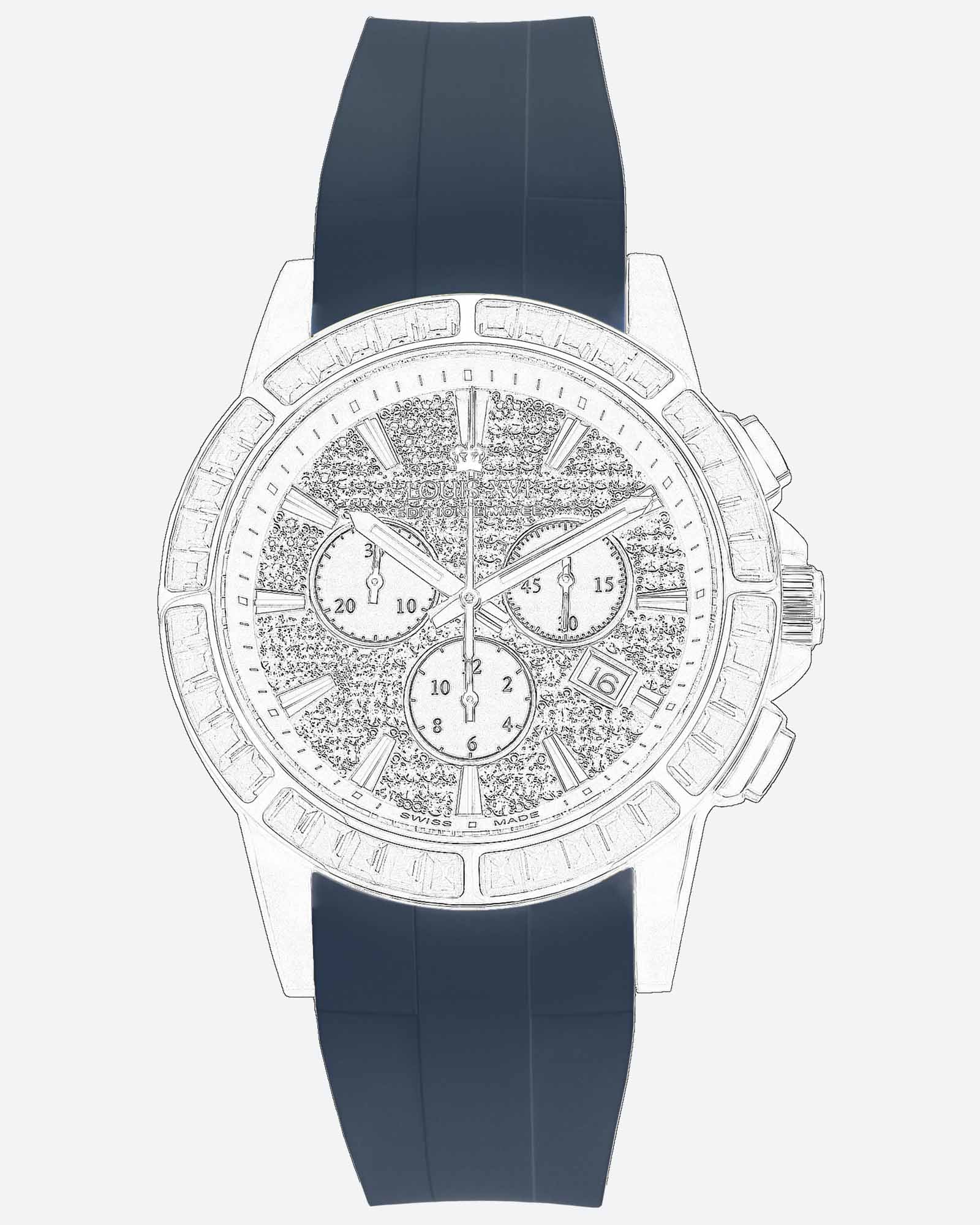 Bracelet en caoutchouc bleu foncé (Boucle argent)