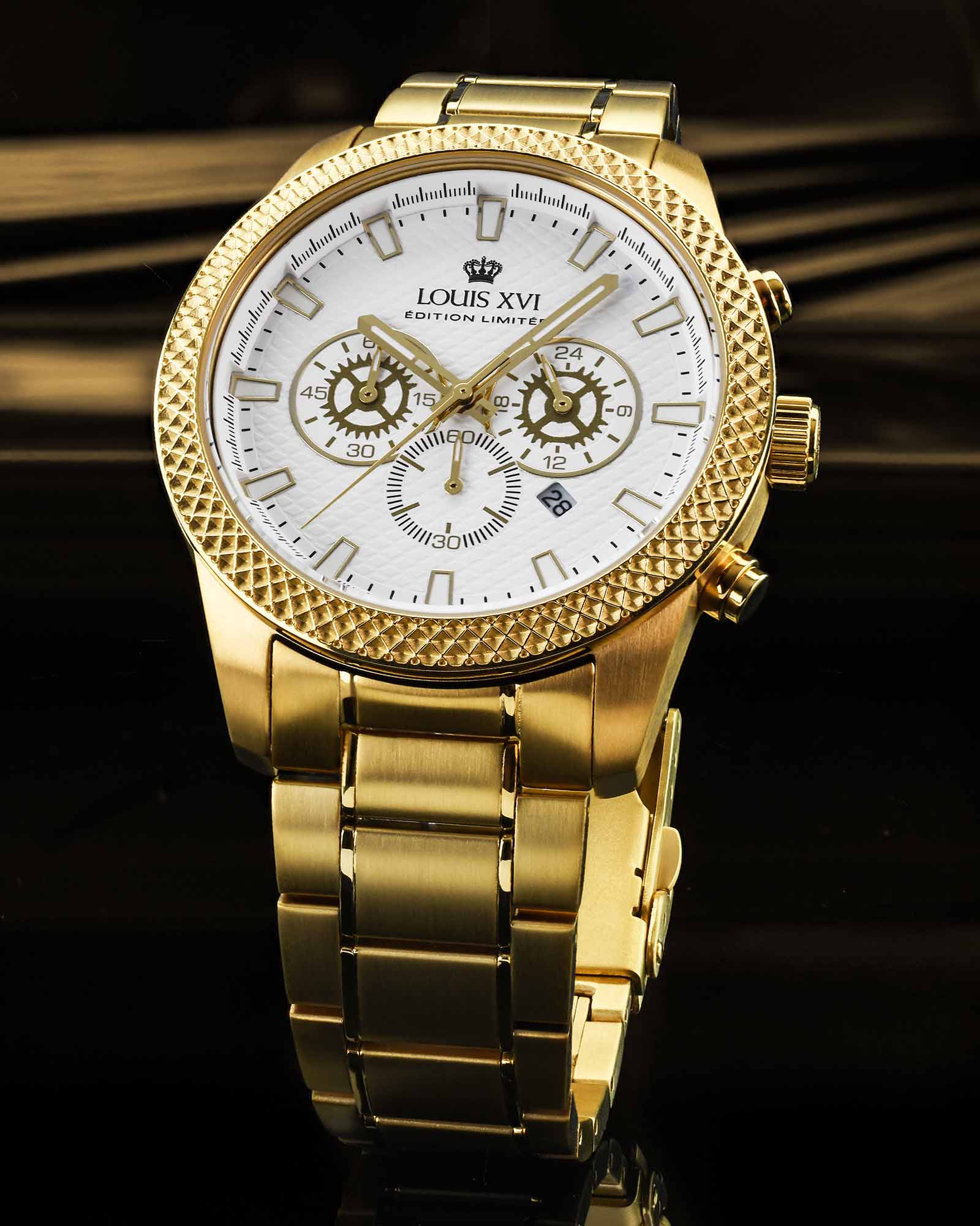 Chronographe Mirage 3301 Or Blanc