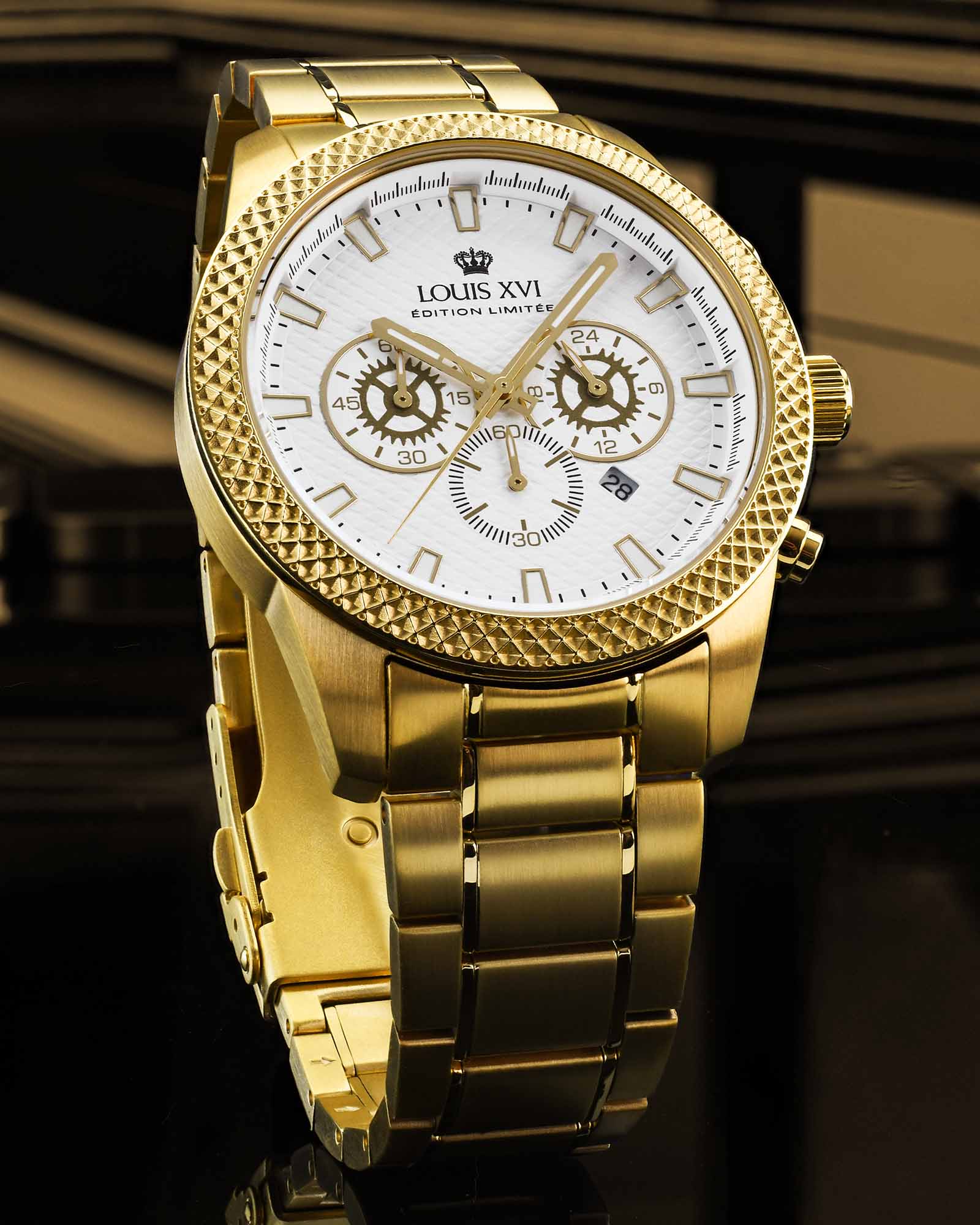 Mirage 3301 Chronograph Gold White