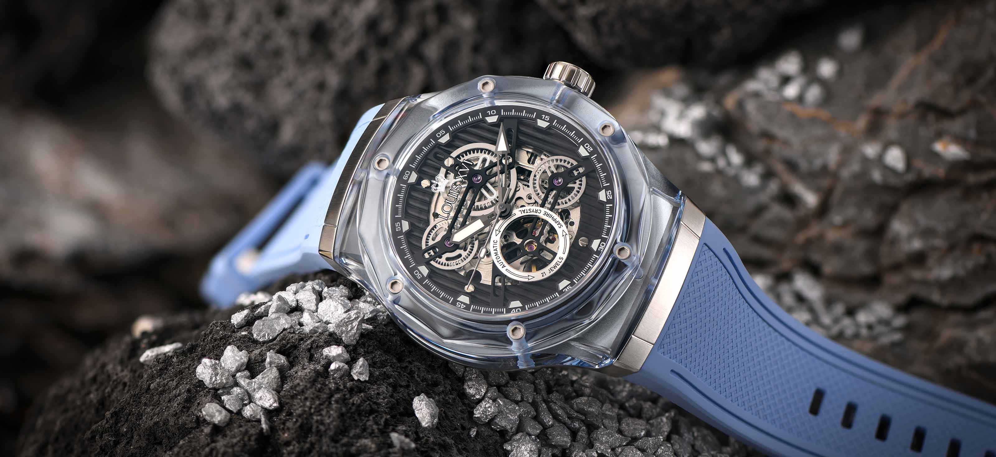 LOUIS XVI Marquis Orologio Automatico Uomo 41mm: Acciaio E Quadrante Grigio - Impermeabile 50m