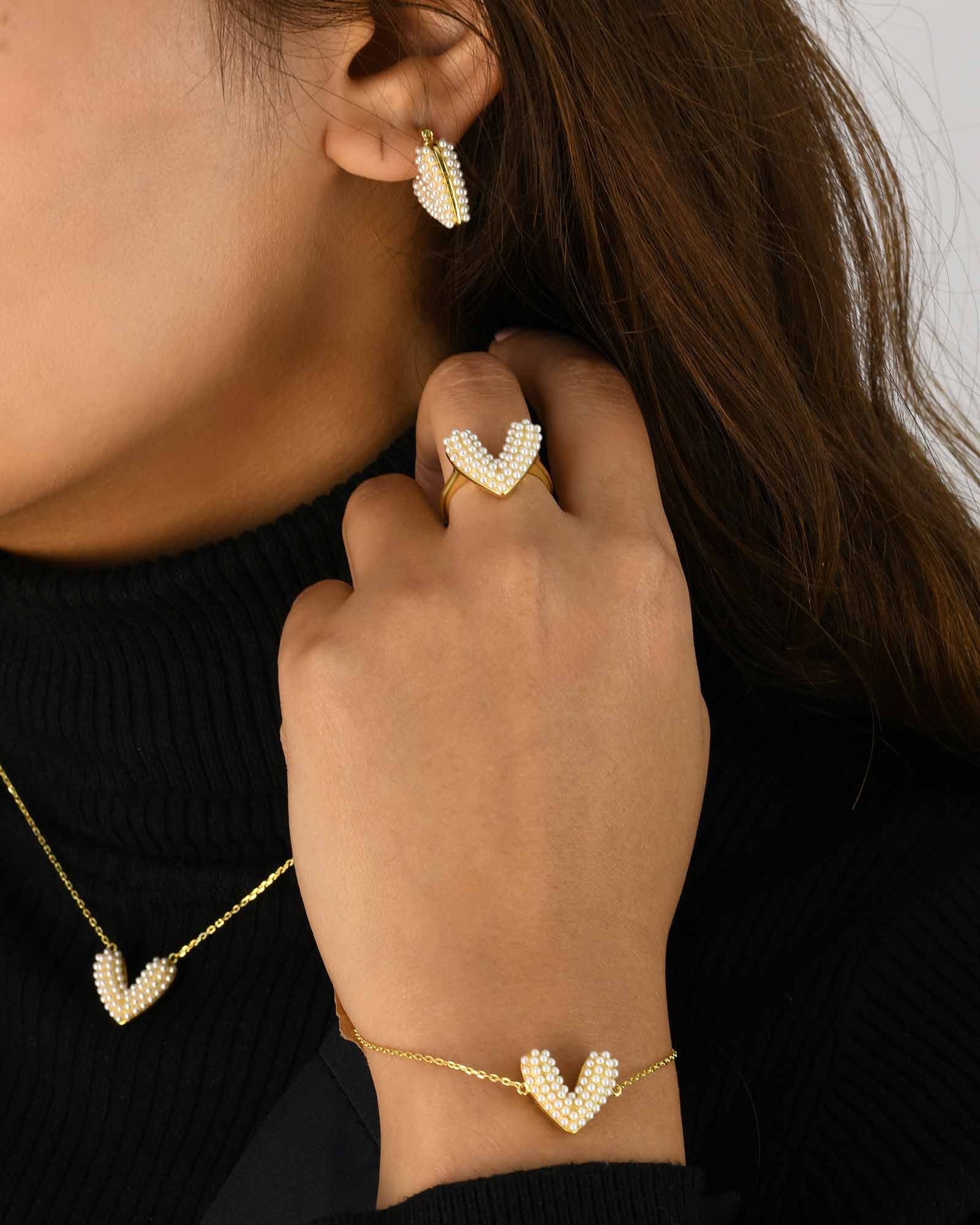 Anneaux Perle Cœur - 8110000