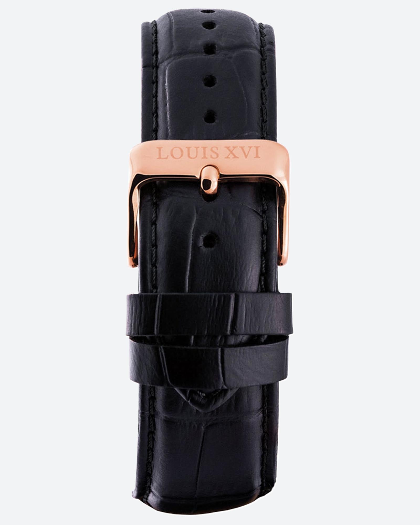 Leather strap - Black/Rose gold