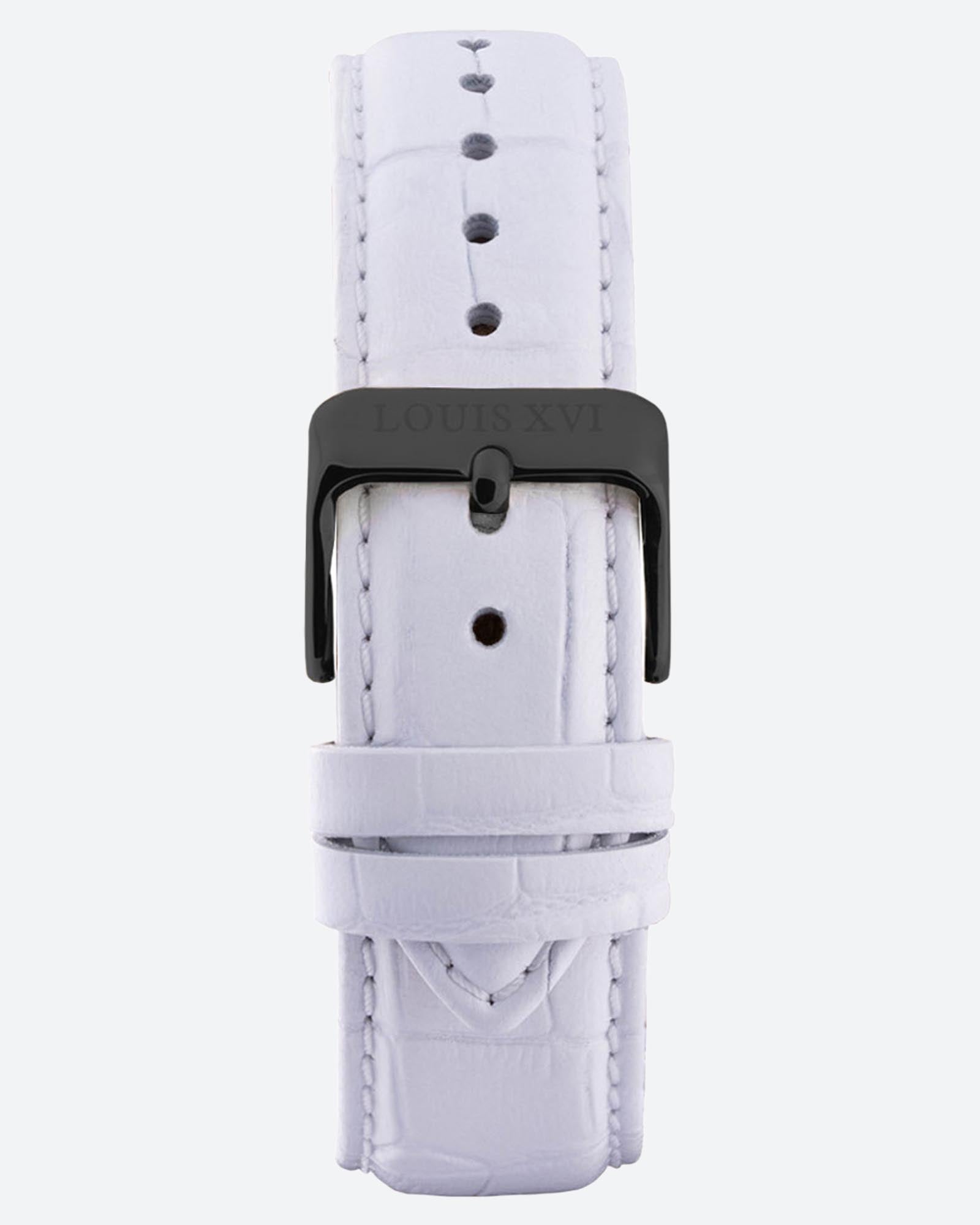 Leather strap - White/Black